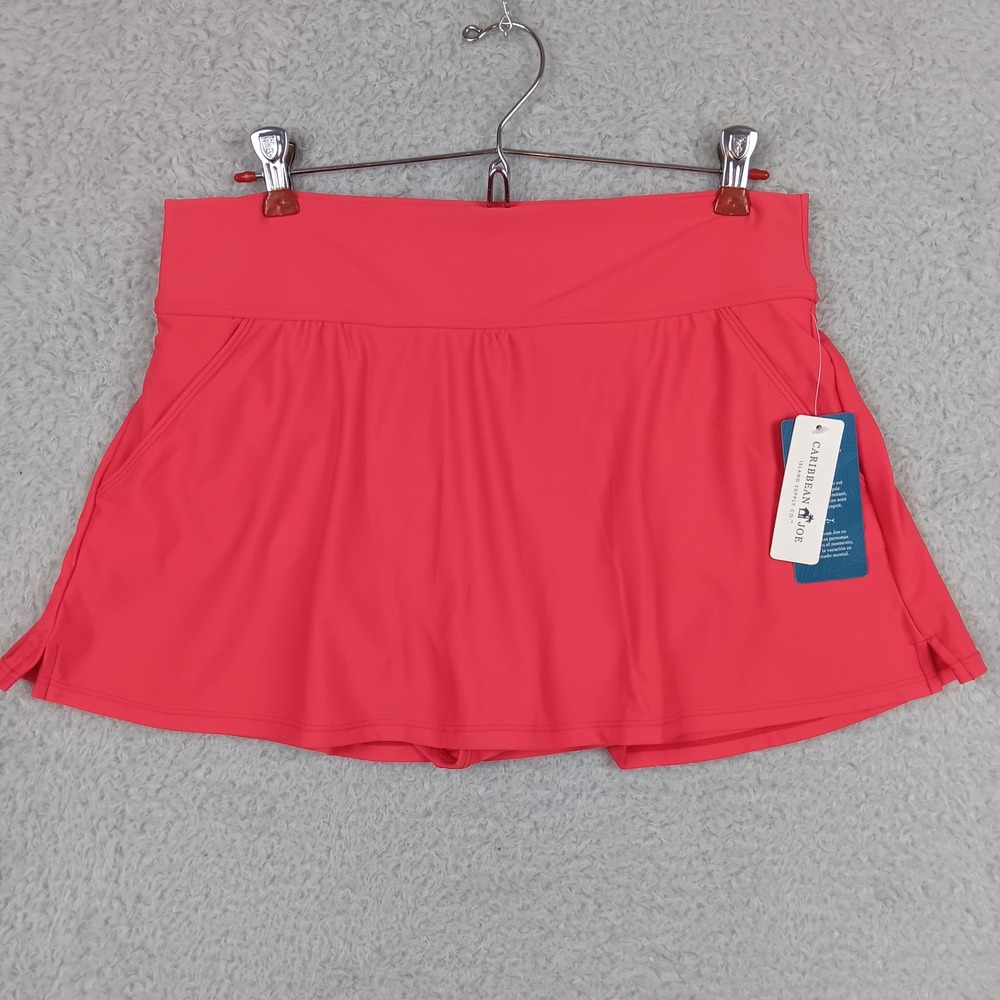 Caribbean Joe Swim Skort Woman 10 Pink Built-in Brief Athletic‎ RL1CS76